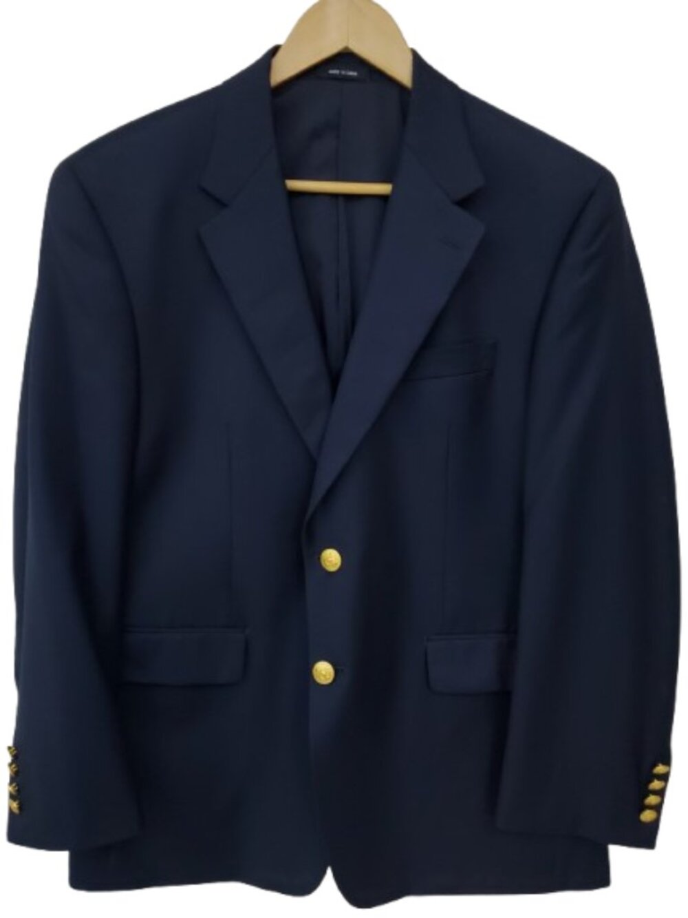 LAUREN RALPH LAUREN Mens Size 40S Short Navy Blue Blazer Sports Jacket 100% Wool